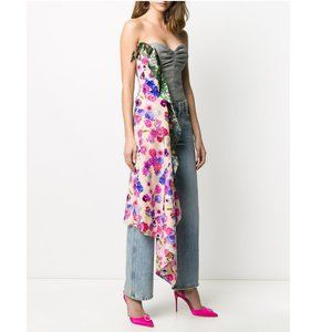 Natasha Zinko $1386 Asymmetric Flare Scarf Corset Top